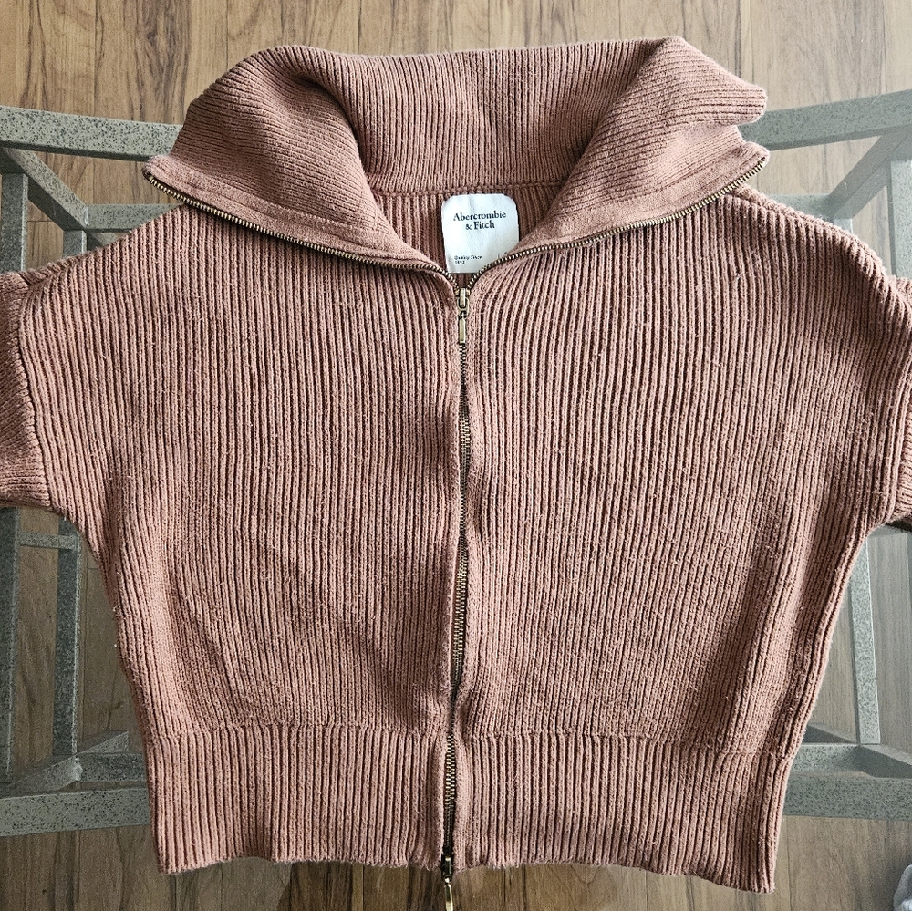 A&F Double Zip Ribbed Cardigan - Picture 2 of 8